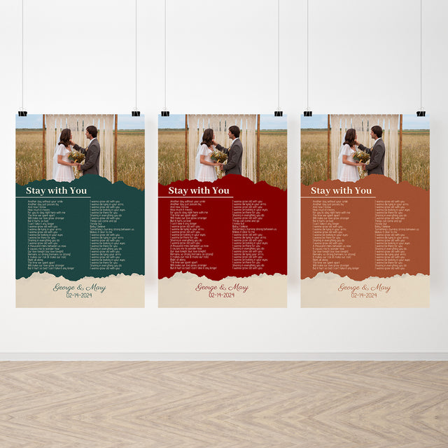 Maroon Framed Art Print, Custom Song Lyrics Name Date