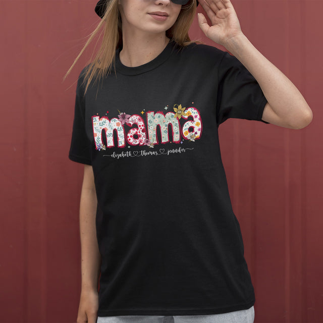 Personalized Floral Mama Design Shirt