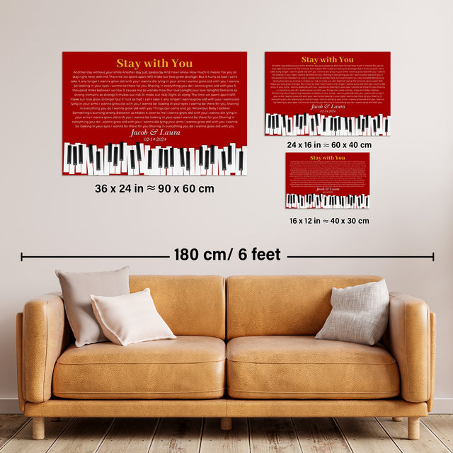 Custom Vintage Maroon Piano Design Framed Art Print