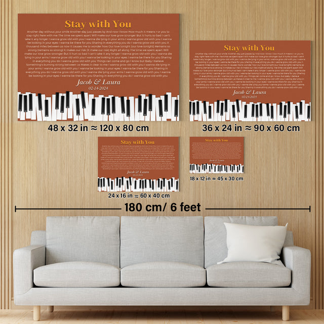 Vintage Orange Piano Design Canvas Print