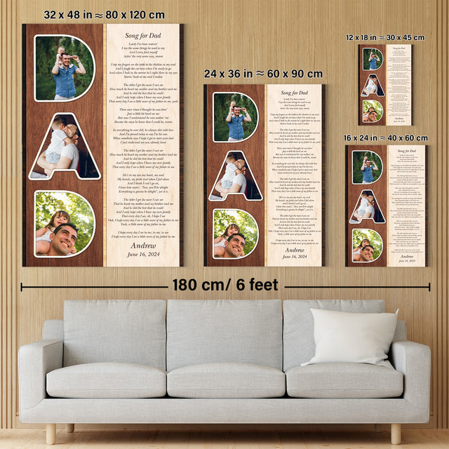 Dad Letter Photo Vertical Canvas Wall Art
