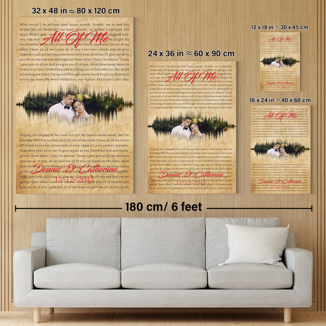 Custom Song Lyrics, Upload Photo, Canvas Wall Art