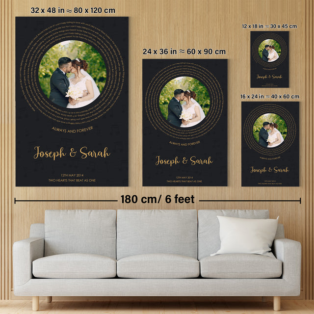 Custom Song Lyrics, Upload Photo, Vinyl Record Canvas Wall Art