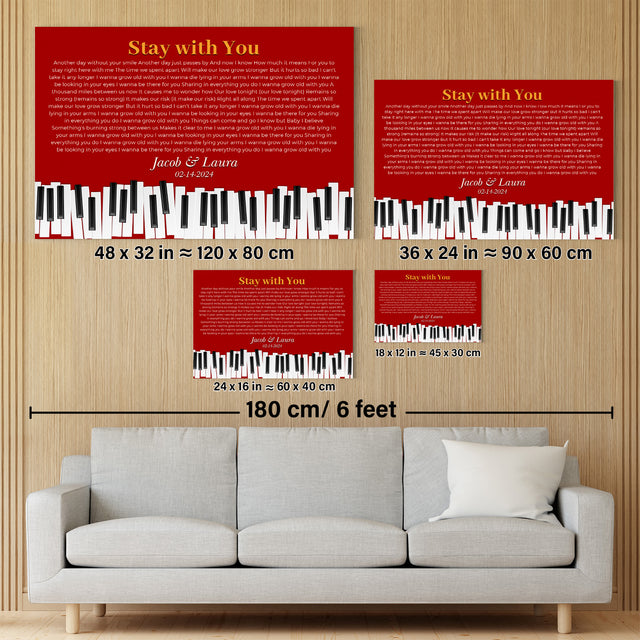 Vintage Maroon Piano Design Canvas Print