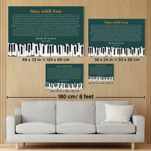 Vintage Green Piano Design Canvas Print