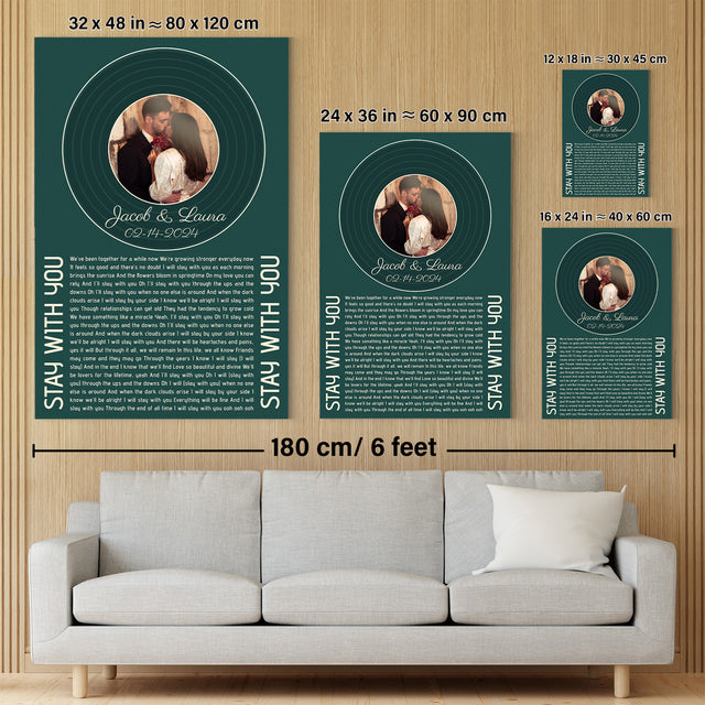 Custom Forest Green Vinyl Record & Photo Canvas