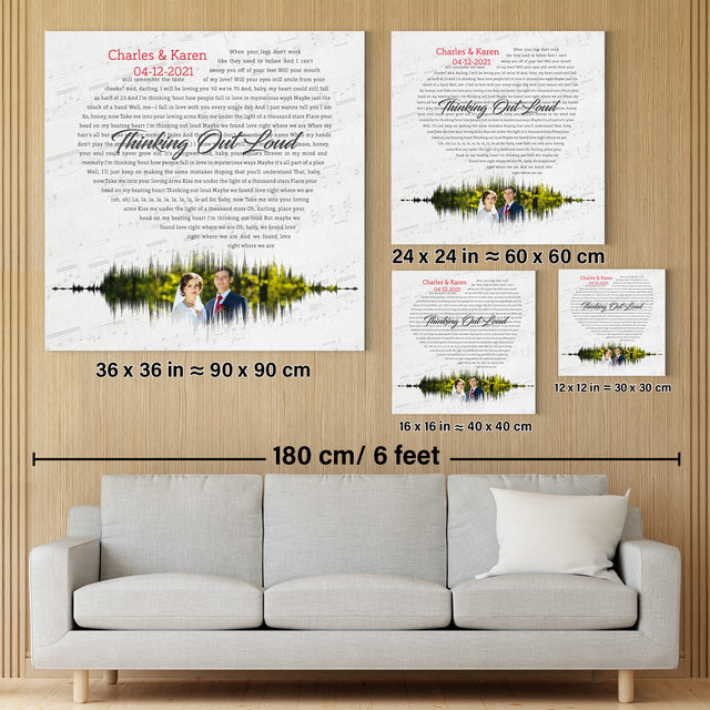 Custom Song Lyrics And Text, Heart Art , Upload Photo, Canvas Wall Art