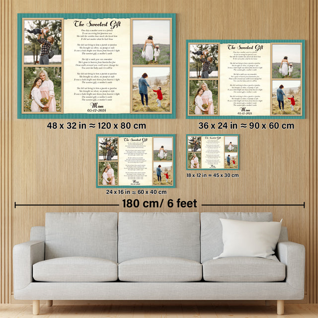 Mom Photo Song Lyrics Canvas Print Custom 4 Pictures