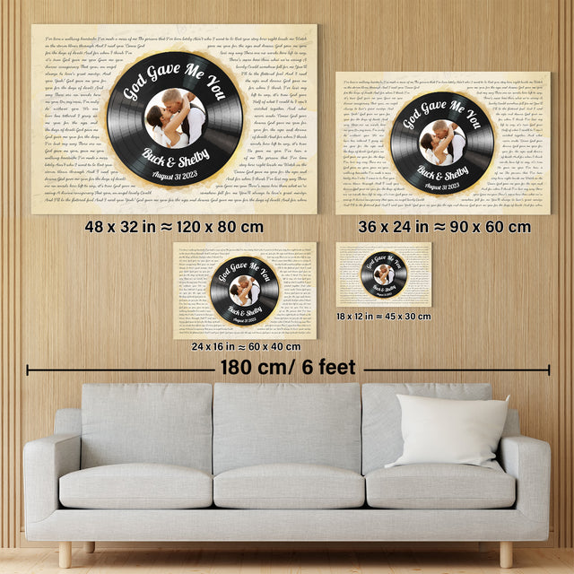 Custom Vinyl Record & Photo to Watercolor Canvas