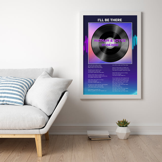 Personalized Song Lyrics Vinyl Record Framed Art Print