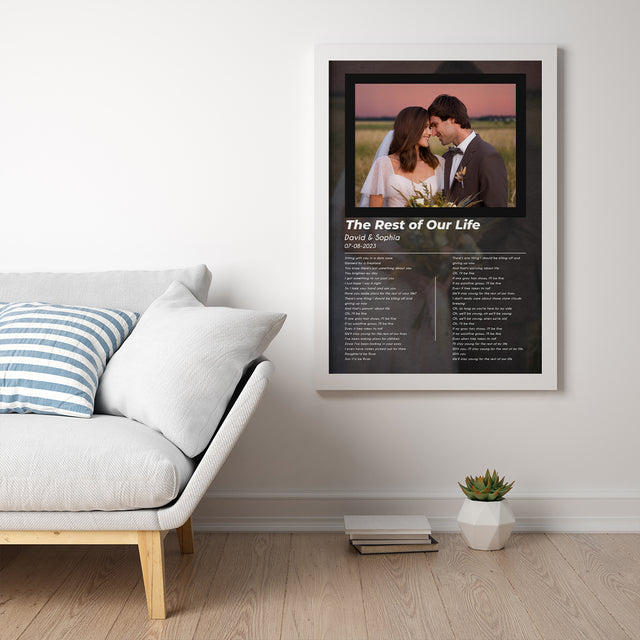 Personalized Song Lyrics Photo Framed Art Print