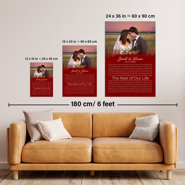 Half Song Lyrics Maroon Framed Art Print, Custom Song Lyrics Name Date