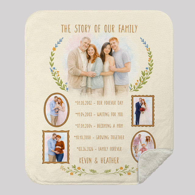 Personalized Mom Timeline Blanket, Mother’s Day Gift