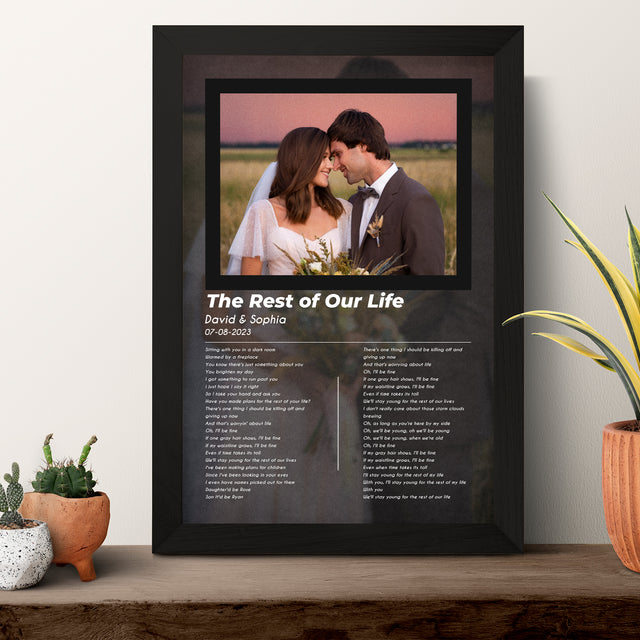 Personalized Song Lyrics Photo Framed Art Print