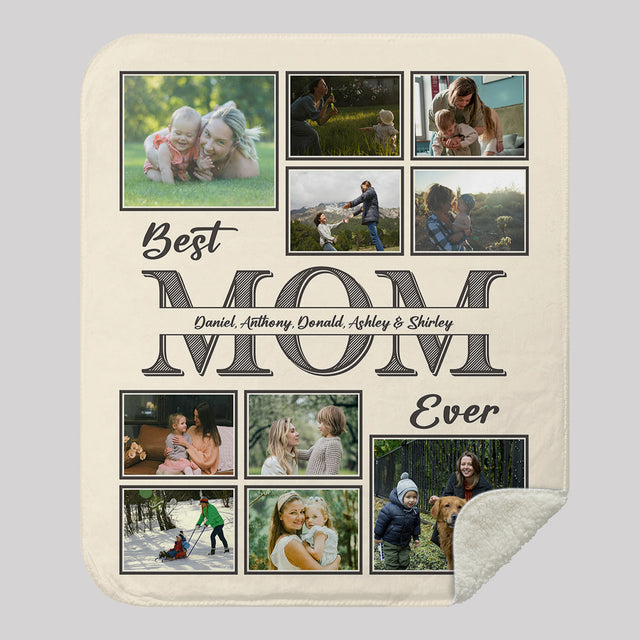 Personalized Photo Blanket for Mom - Best Mom Ever Picture Blanket
