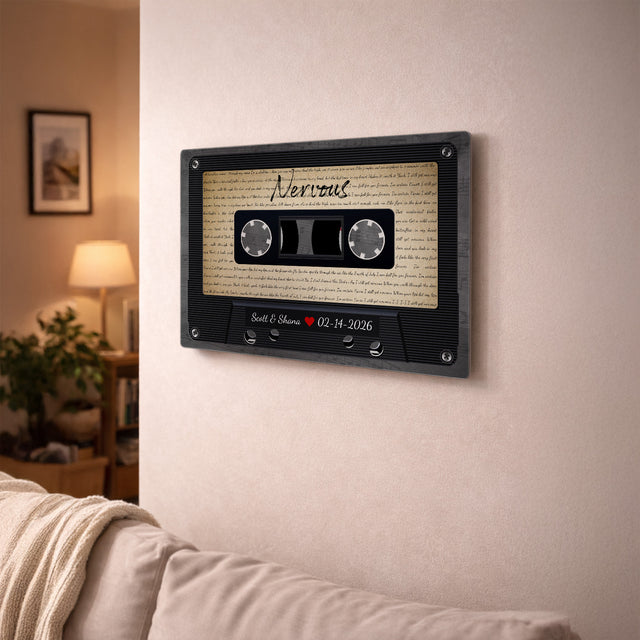 Personalized Retro Cassette Song Lyrics Metal Print