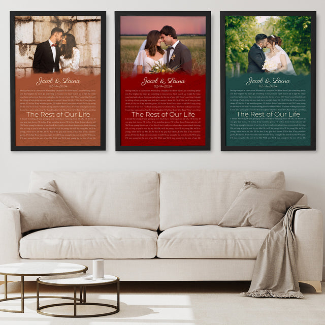 Half Song Lyrics Orange Framed Art Print, Custom Song Lyrics Name Date