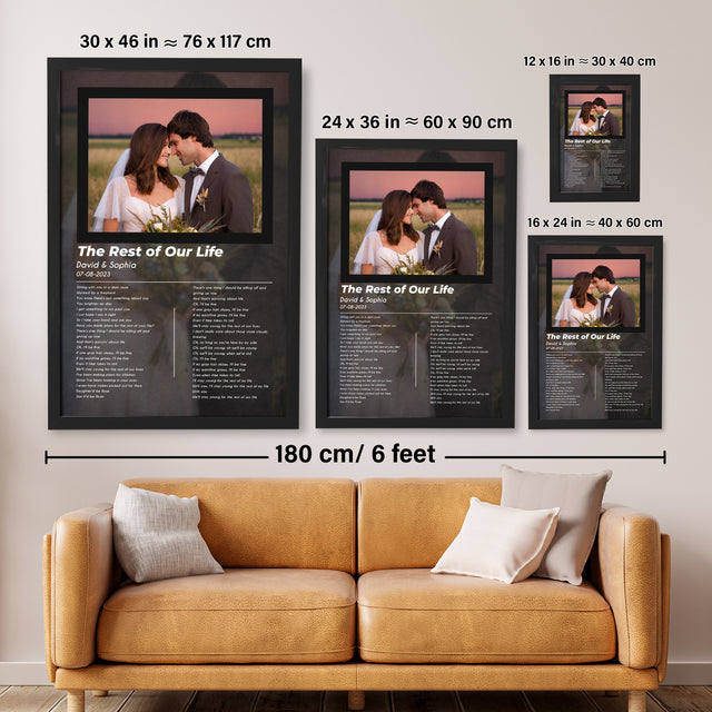 Personalized Song Lyrics Photo Framed Art Print