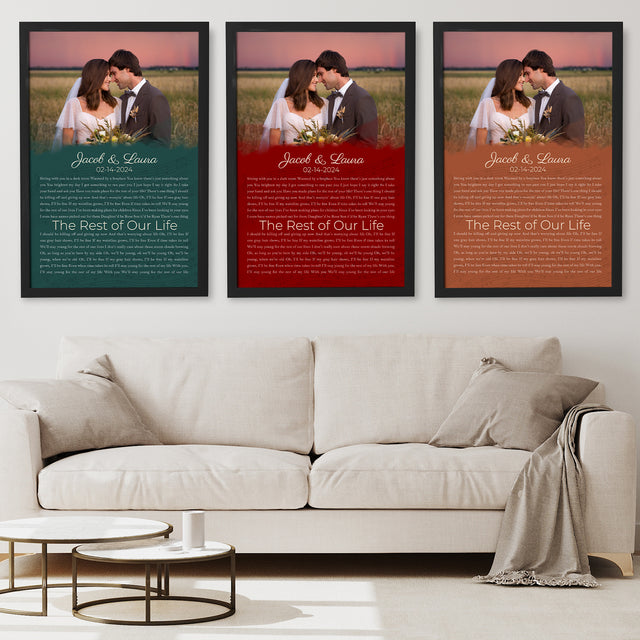 Half Song Lyrics Maroon Framed Art Print, Custom Song Lyrics Name Date