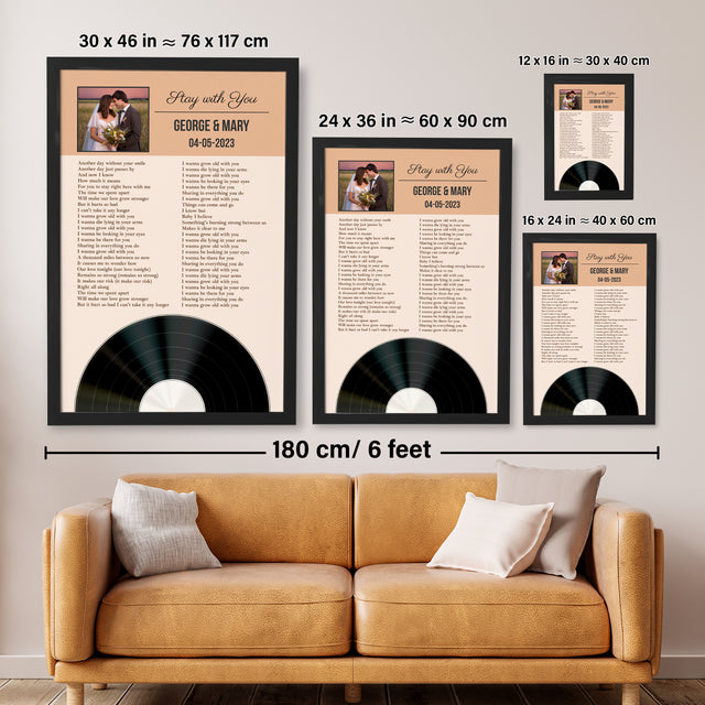 Personalized Favorite Song Lyrics & Photo, Sandy Framed Art Print