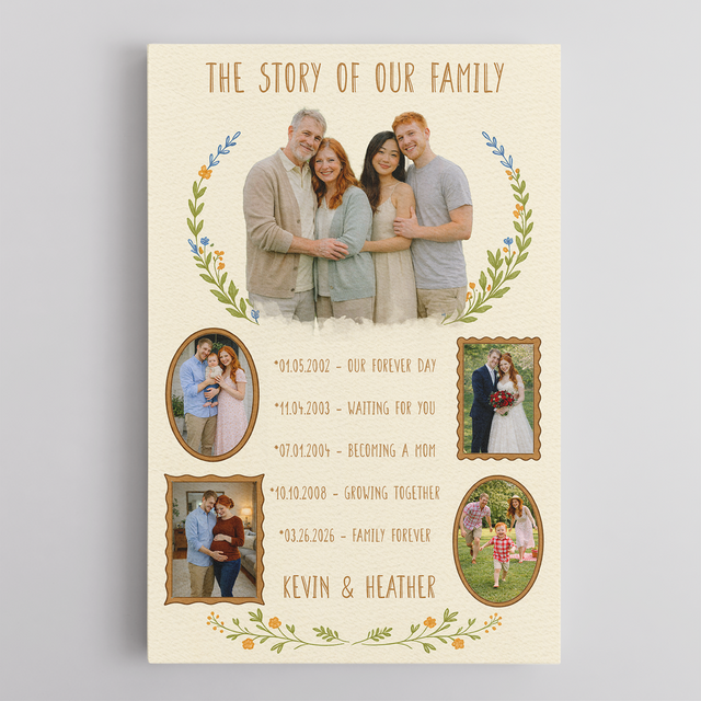 The Story of Our Family Canvas, Mother’s Day Gift for Mom