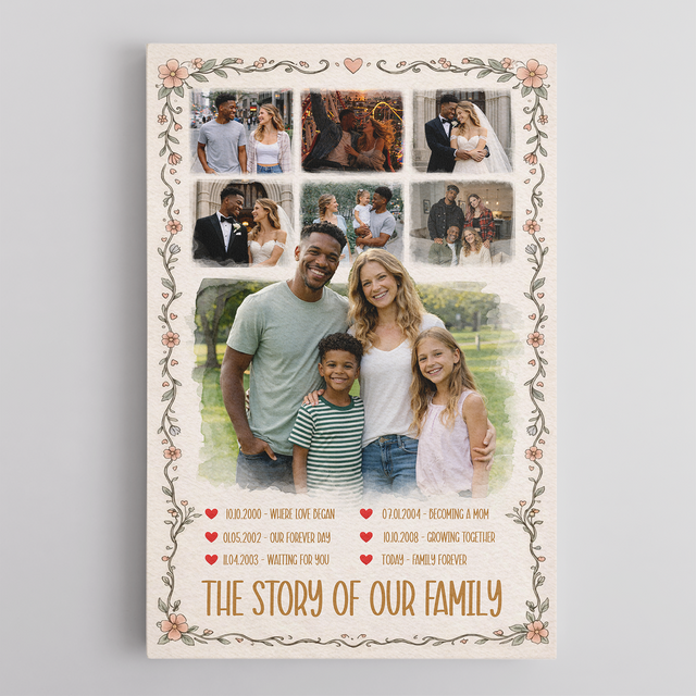The Story of Our Family Canvas, Mother’s Day Gift for Mom