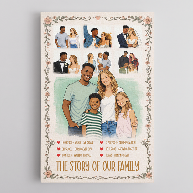 The Story of Our Family Canvas, Mother’s Day Gift for Mom