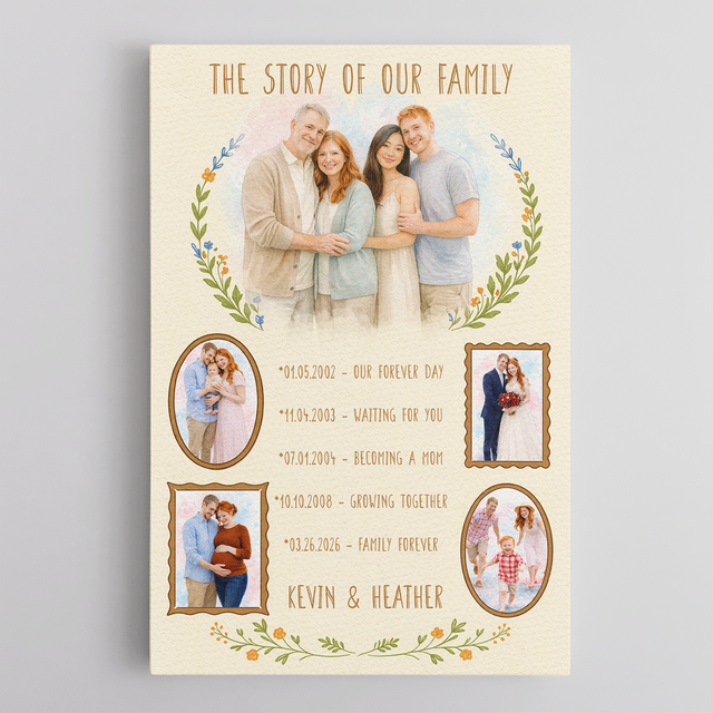 The Story of Our Family Canvas, Mother’s Day Gift for Mom