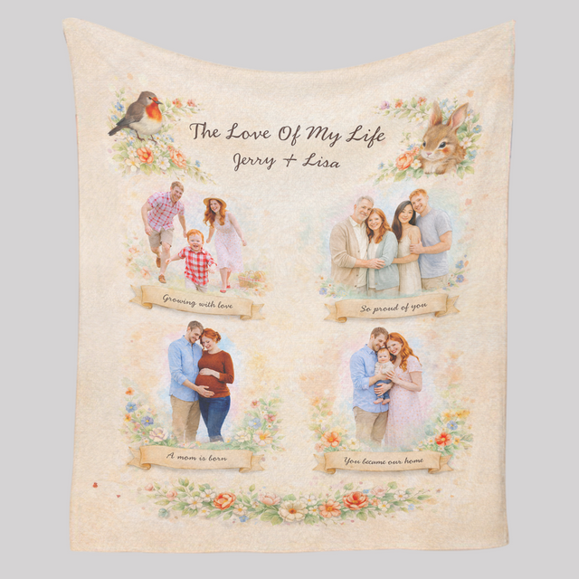 Personalized Mother’s Day Blanket Gift for Mom or Grandma