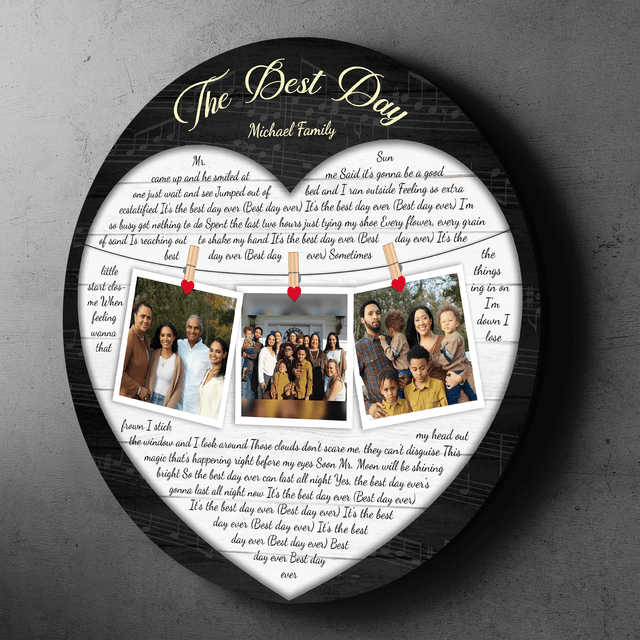 Song for Dad Round Wood Sign, Custom Name Photo Song