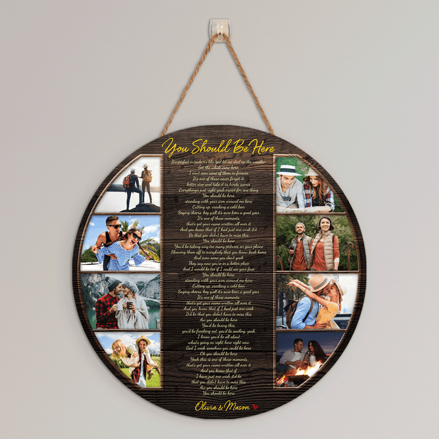 Daddy Lessons Round Wood Sign, Custom Name Photo
