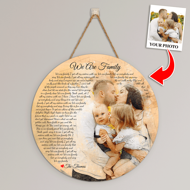 Song Of My Father Round Wood Sign, Custom Name Photo