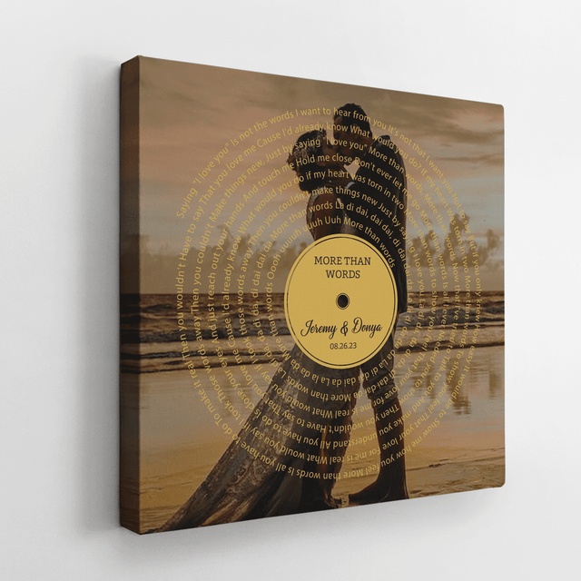 Custom Song Lyrics, Canvas Wall Art, Upload Photo, Vinyl Record