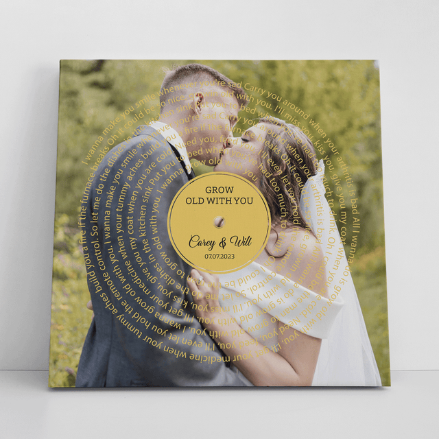 Custom Song Lyrics, Canvas Wall Art, Upload Photo, Vinyl Record