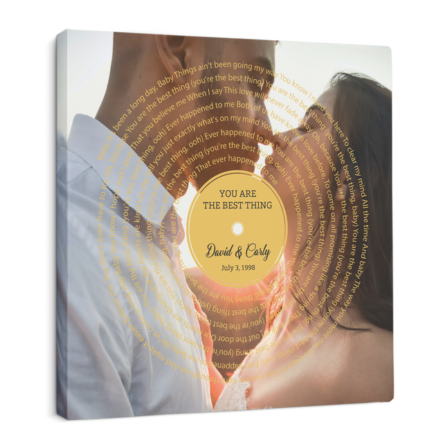 Custom Song Lyrics, Canvas Wall Art, Upload Photo, Vinyl Record