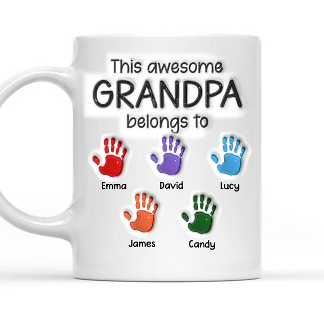 This Awesome Dad Grandpa Belongs To Custom 3D Inflated Effect Mug
