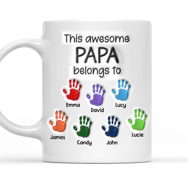 This Awesome Dad Grandpa Belongs To Custom 3D Inflated Effect Mug