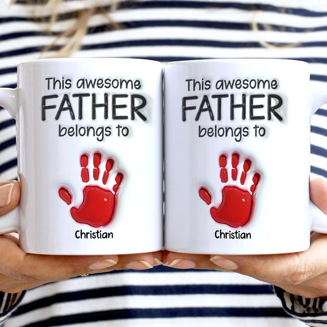 This Awesome Dad Grandpa Belongs To Custom 3D Inflated Effect Mug