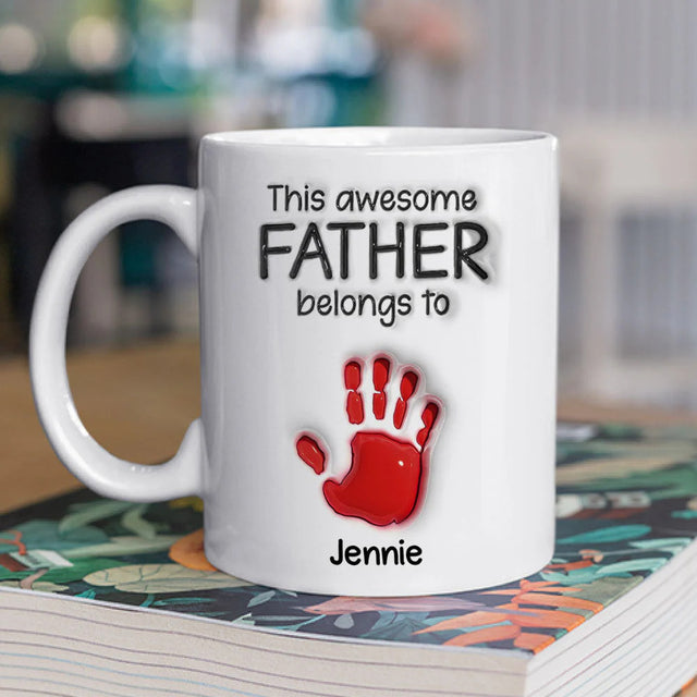 This Awesome Dad Grandpa Belongs To Custom 3D Inflated Effect Mug