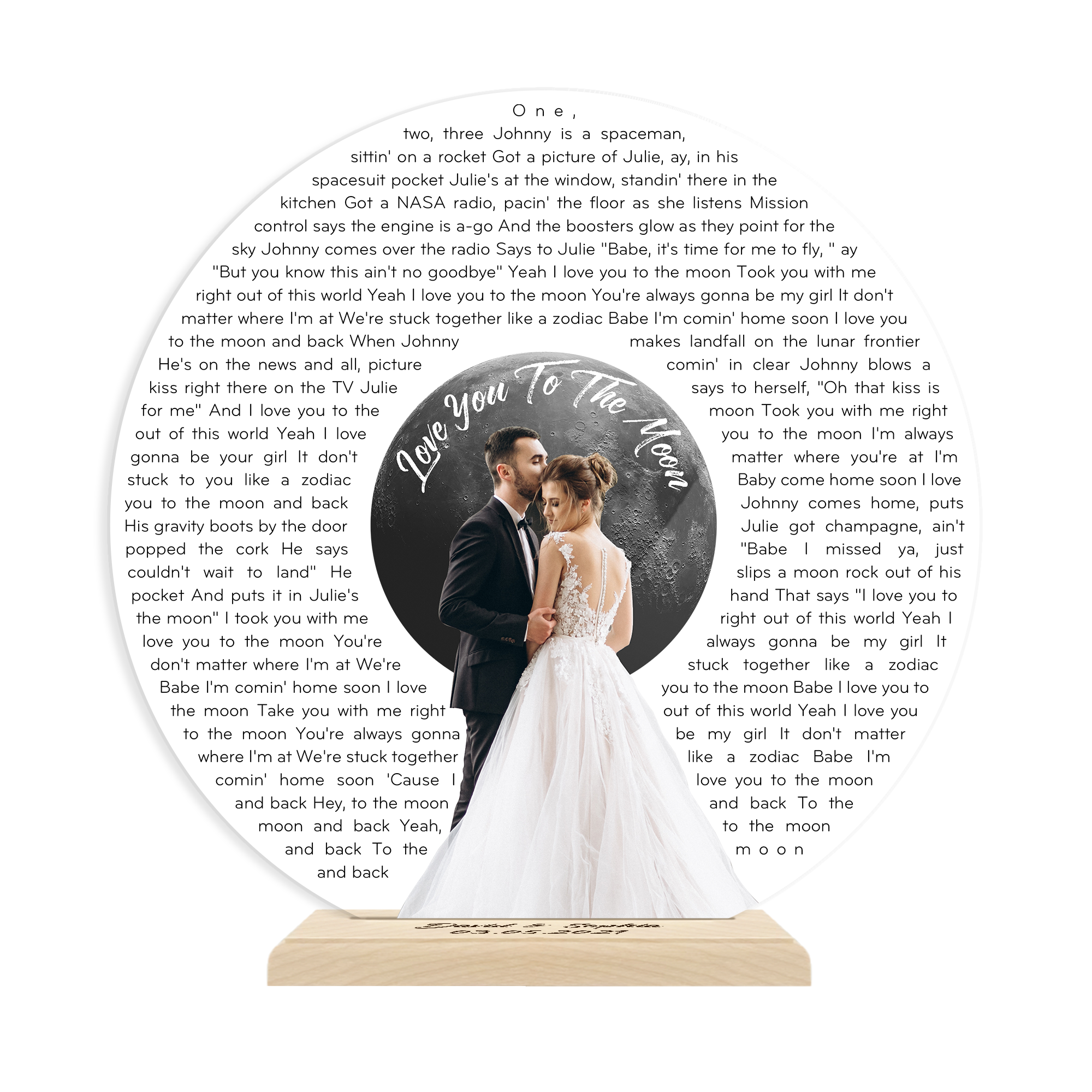 Custom Acrylic Vinyl Record, One Photo Uploaded