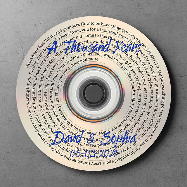 Custom Round Sign, Customizable Song Lyrics And Text, CD-ROM