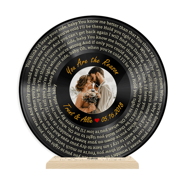 Custom Song Lyrics, QR Wooden Stand, Acrylic Record