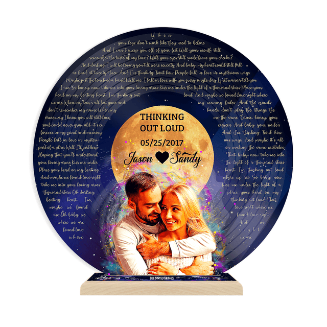 Custom Song Lyrics, Music QR Star Wood Stand, Acrylic Record