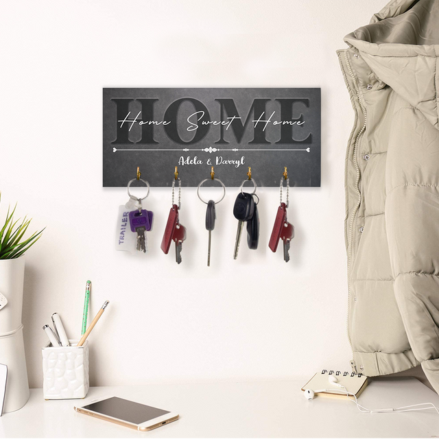 Home, Custom Key Hook, Customizable Family Name