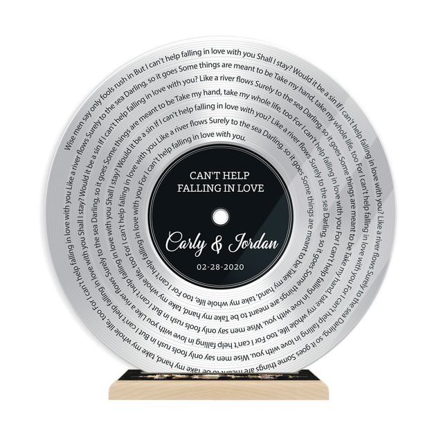 Custom Song Lyrics & Upload Photos Silver, Acrylic Record