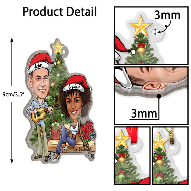 Custom Face From Photo, Gift For Couple, Shape Ornament 2 Sides