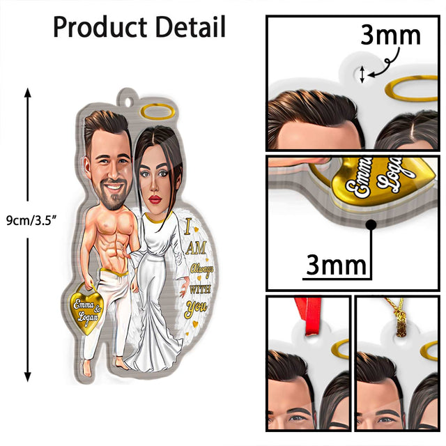 Face From Photo, Gift For Couple, White Angle 2, Shape Ornament 2 Sides