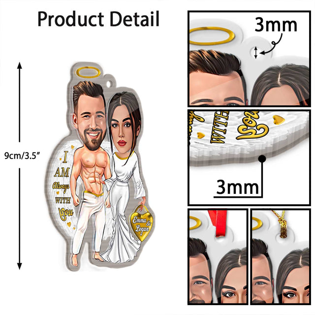 Custom Face From Photo, Gift For Couple, White Angle, Shape Ornament 2 Sides