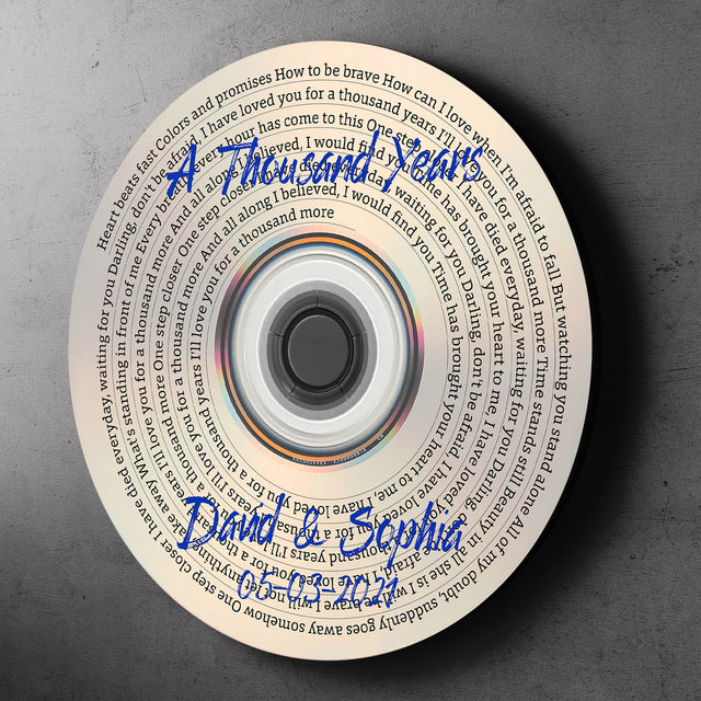 Custom Round Sign, Customizable Song Lyrics And Text, CD-ROM