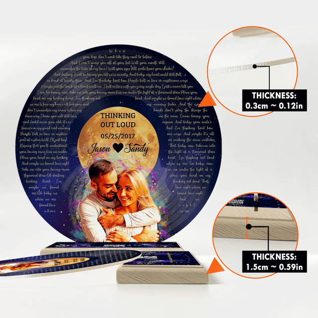 Custom Song Lyrics, Music QR Star Wood Stand, Acrylic Record